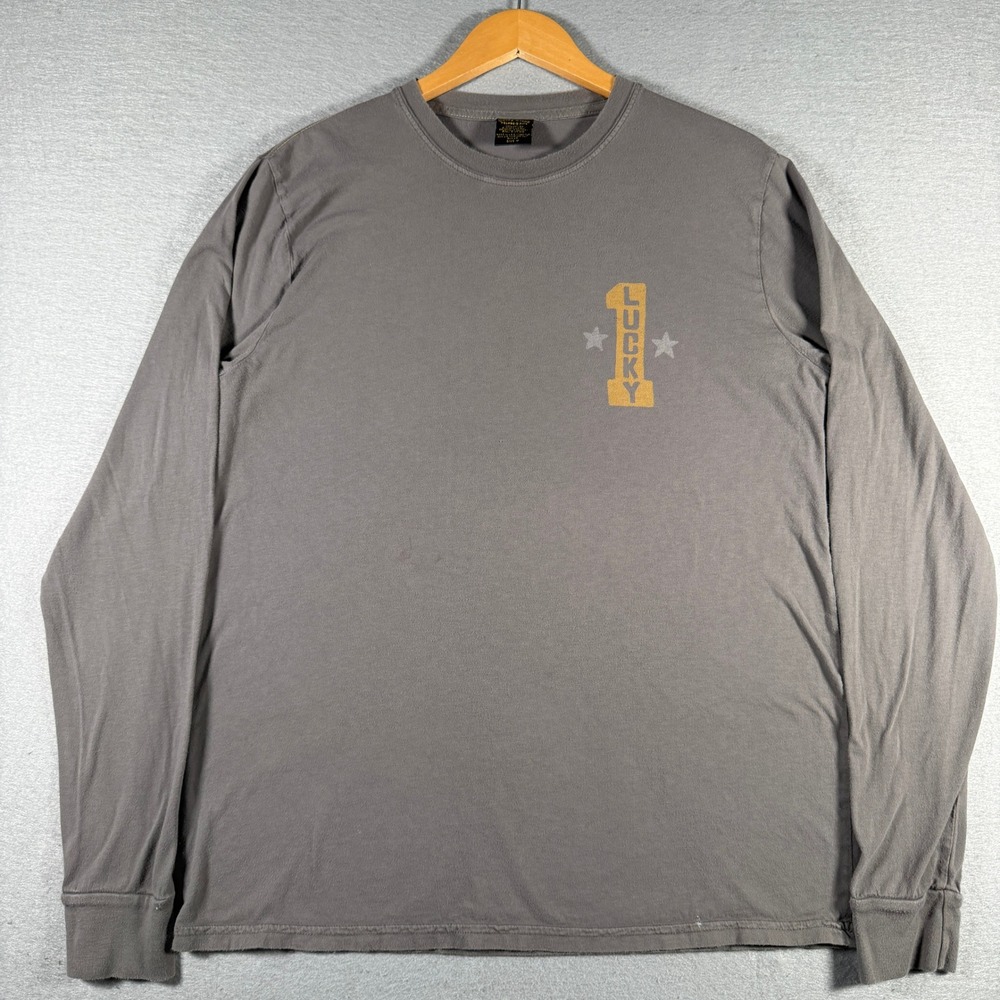 Lucky Brand Mens Gray Sturgis Motorcycle Graphic Long Sleeve‎ T-Shirt M